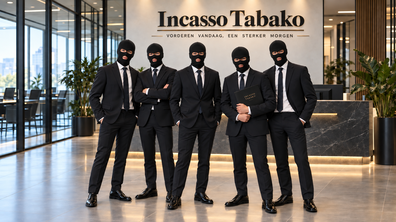 Team van Incasso Tabako in het kantoor